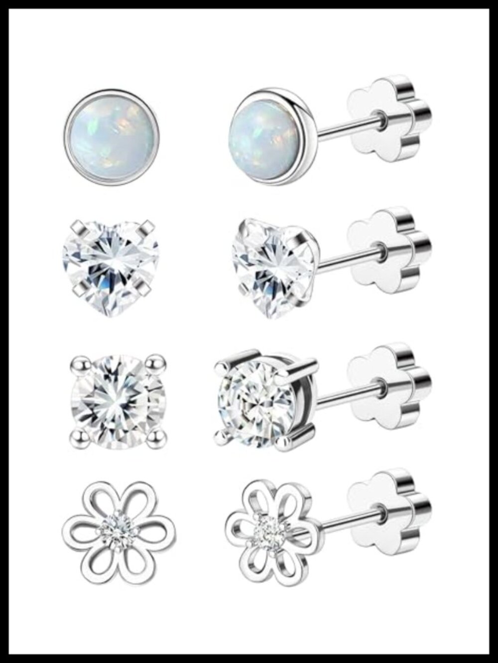 14k Gold Surgical Steel Flat Back Stud Earrings Hypoallergenic